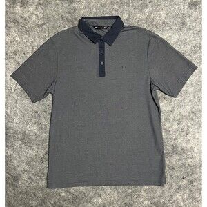 TRAVIS MATTHEW Pima Cotton Polo Shirt Men’s Medium Blue Stripe Performance Golf